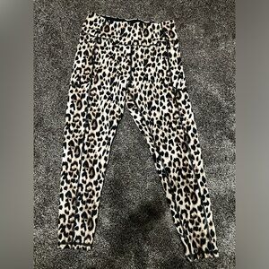 Victoria’s Secret leopard leggings with pockets.  Size 12